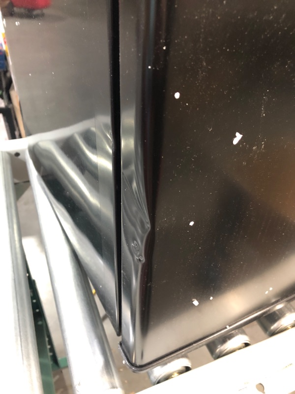 Photo 3 of * DAMAGED * Midea WHS-65LB1 Compact Single Reversible Door Refrigerator, 1.6 Cubic Feet(0.045 Cubic Meter), Black Black 1.6 Cubic Feet Refrigerator