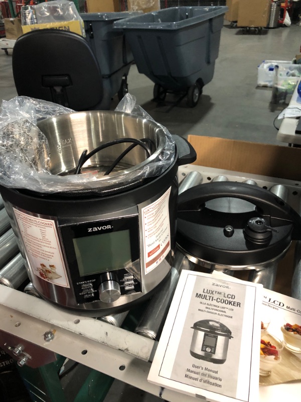 Photo 2 of * NONFUNCTIONAL * Zavor LUX LCD 6 Quart Programmable Electric Multi-Cooker: Pressure Cooker, Slow Cooker, Rice Cooker, Yogurt Maker, Steamer and more - Stainless Steel (ZSELL02) 6 Quart Stainless Steel