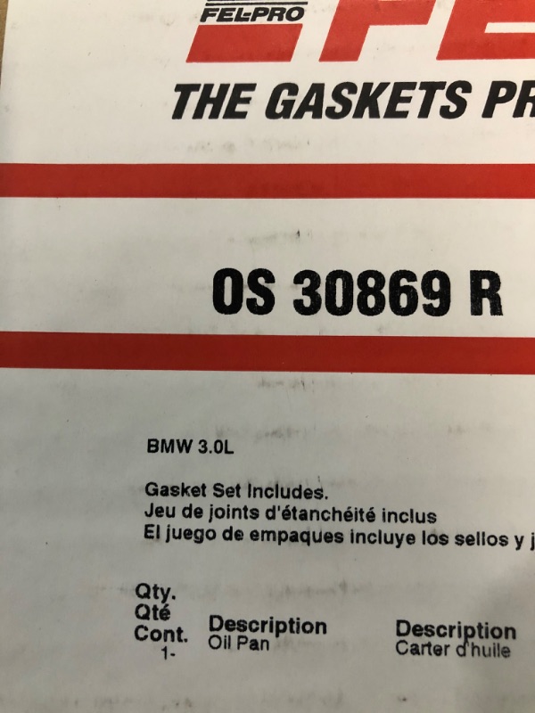 Photo 4 of FEL-PRO OS 30869 R Oil Pan Gasket Set