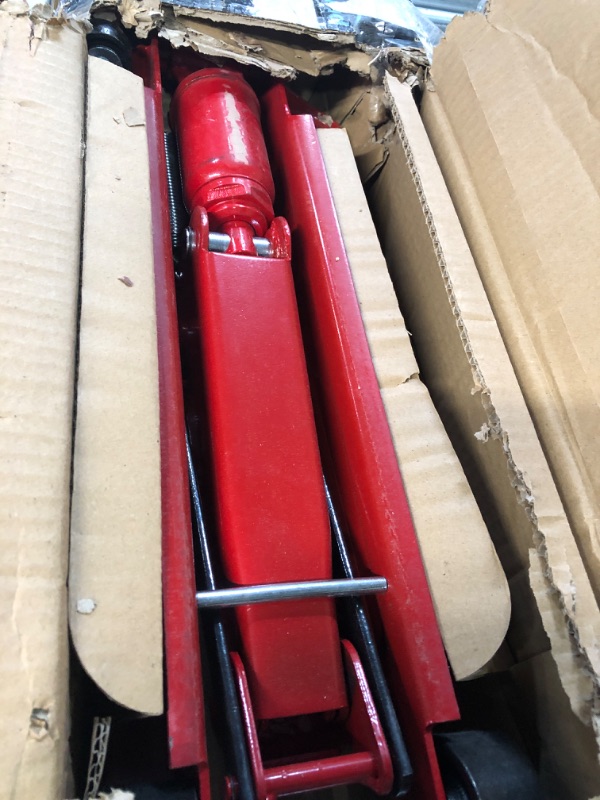 Photo 2 of BIG RED T825051 Torin Hydraulic Low Profile Trolley Service/Floor Jack with Single Piston Quick Lift Pump, 2.5 Ton (5,000 lb) Capacity, Red