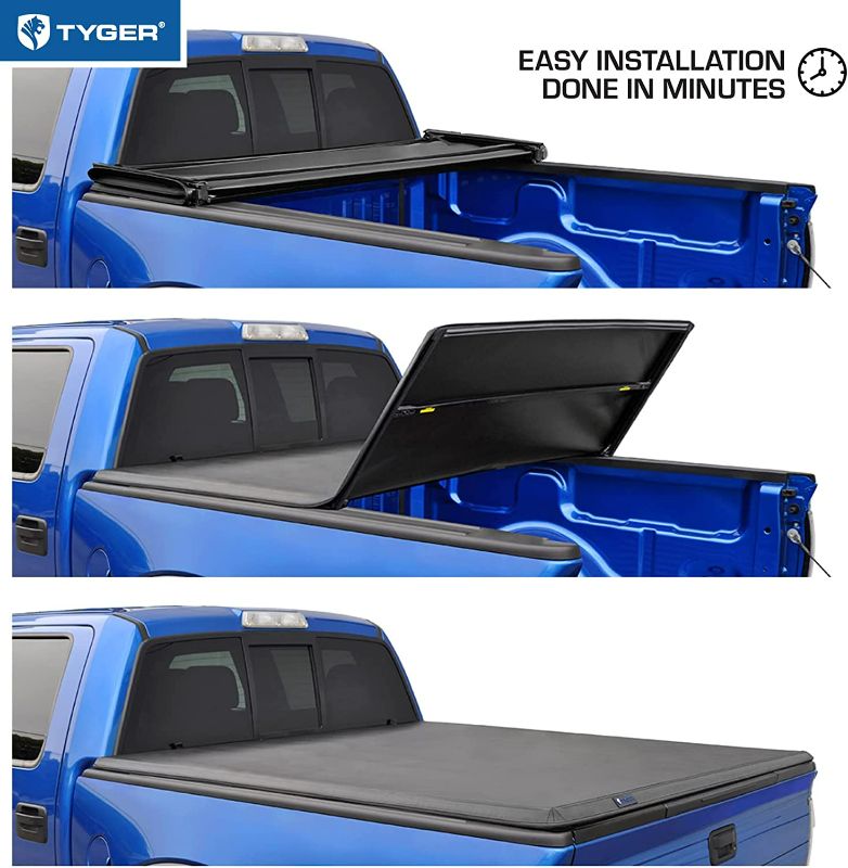 Photo 1 of Tyger Auto T3 Soft Tri-Fold Truck Bed Tonneau Cover for 2019-2022 Ram 1500 New Body Style | 5'7" Bed (67") | Not for Classic | Does Not Fit with Multi-Function (Split) Tailgate or RamBox | TG-BC3D1044 5.7ft Bed T3 Soft Tri-Fold
