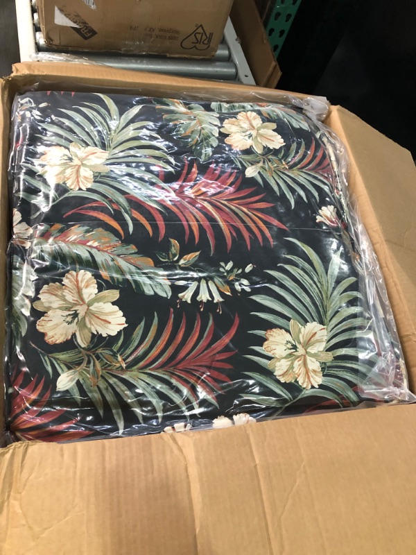 Photo 2 of Arden Selections Outdoor Deep Seating Cushion Set 24 x 24, Simone Black Tropical 24 x 24 Simone Black Tropical