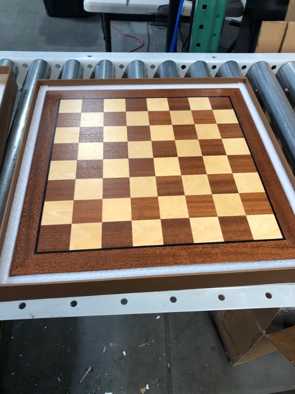 Photo 2 of AMEROUS 15'' x 15'' Wooden Chess Board No Pieces , Professional Tournament Chessboard Only with Gift Package - Chess Rules, Portable Chess Board for Beginners, Kids, Adults