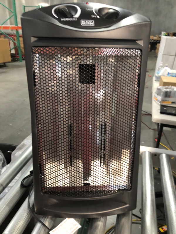 Photo 2 of * NONFUNCTIONAL * BLACK+DECKER Infrared Heater, Quartz Tower Heater with 2 Settings, 1500W, Black, 1 Piece