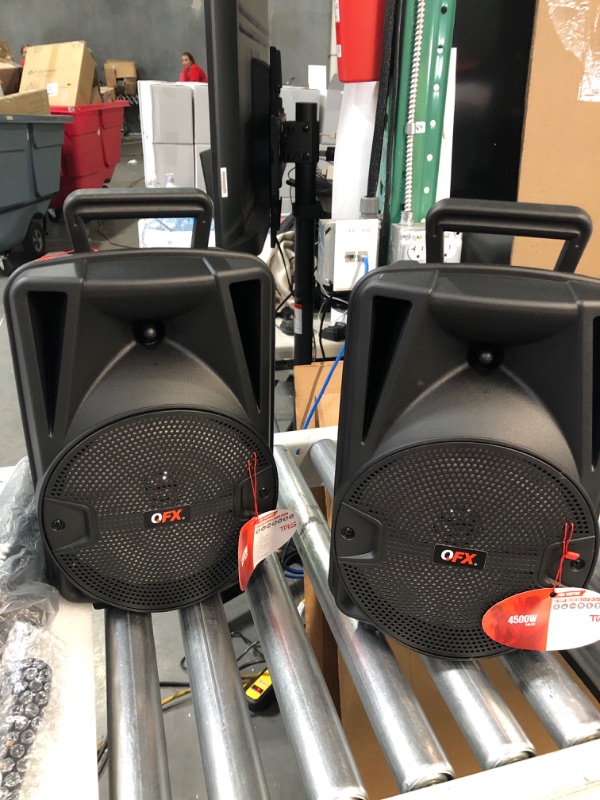 Photo 2 of PBX-800TWS 8-Inch Bluetooth Stereo PA System Comes with 2X 8 Speakers and 2X Stands, 2X Microphones, and a Remote Control