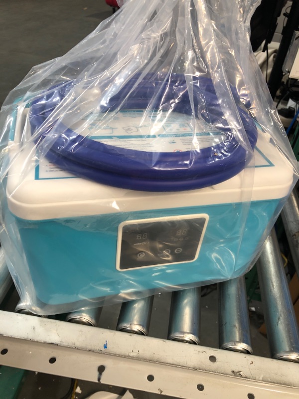 Photo 2 of Cold Therapy Machine — Cryotherapy Freeze Kit System — for Post-Surgery Care, ACL, MCL, Swelling, Sprains, and Other Injuries — Wearable, Adjustable Knee Pad — Cooler Pump with Digital Timer