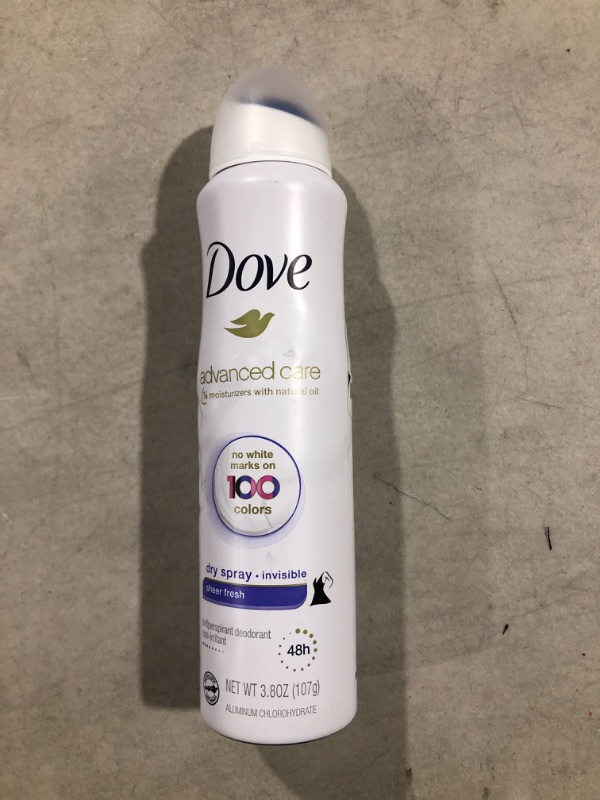 Photo 2 of Dove Dry Spray Antiperspirant - Invisible - Sheer Fresh - Net Wt. 3.8 OZ (107 g) 