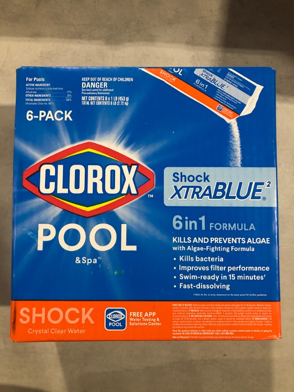 Photo 2 of Clorox Pool & Spa Shock, Xtra Blue 2 - 6-Pack - 1 lb packs