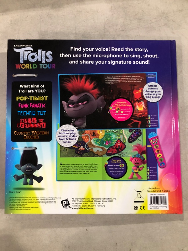 Photo 4 of DreamWorks Trolls World Tour Poppy, Branch, and More! - Heart & Troll Microphone and Sound Book Set - PI Kids (Play-A-Song)