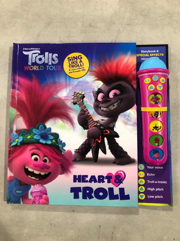 Photo 2 of DreamWorks Trolls World Tour Poppy, Branch, and More! - Heart & Troll Microphone and Sound Book Set - PI Kids (Play-A-Song)