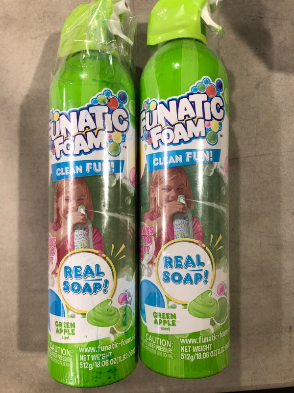 Photo 2 of [2pc] Funatic Foam 550ML Can - Soap Foam - Green - Ages 3+