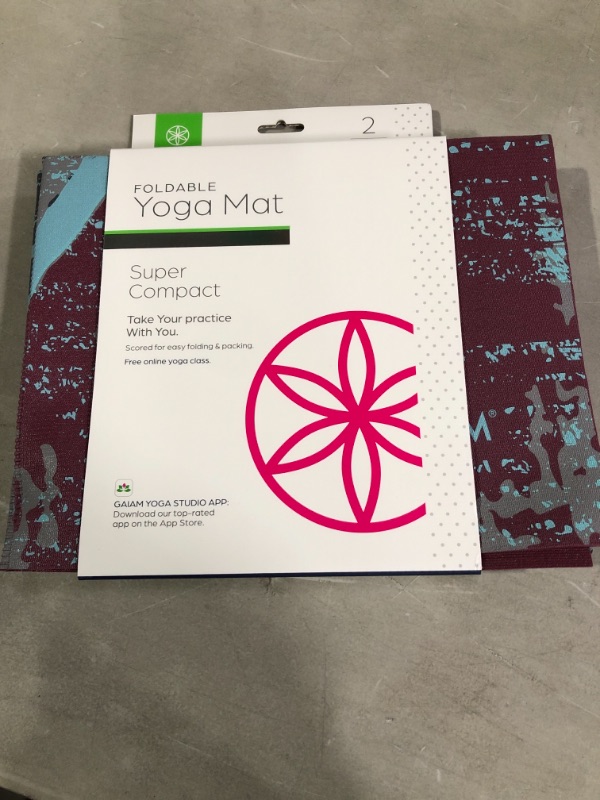 Photo 2 of Gaiam Yoga Mat - Folding Travel Fitness & Exercise Mat - Foldable Yoga Mat for All Types of Yoga, Pilates & Floor Workouts (68"L x 24"W x 2mm Thick) Be Free