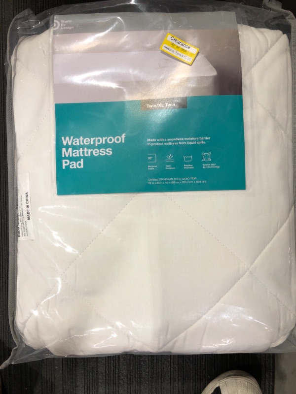 Photo 1 of Twin XL Machine Washable Waterproof Quilted Mattress Pad White - Made By Design
