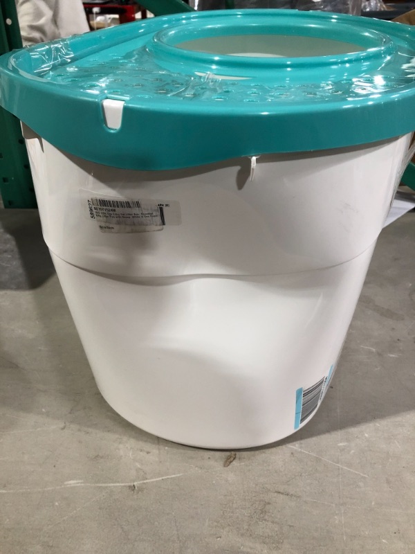 Photo 1 of IRIS USA Top Entry Cat Litter Box Oval - WHITE/SEAFOAM - MISSING SCOOP