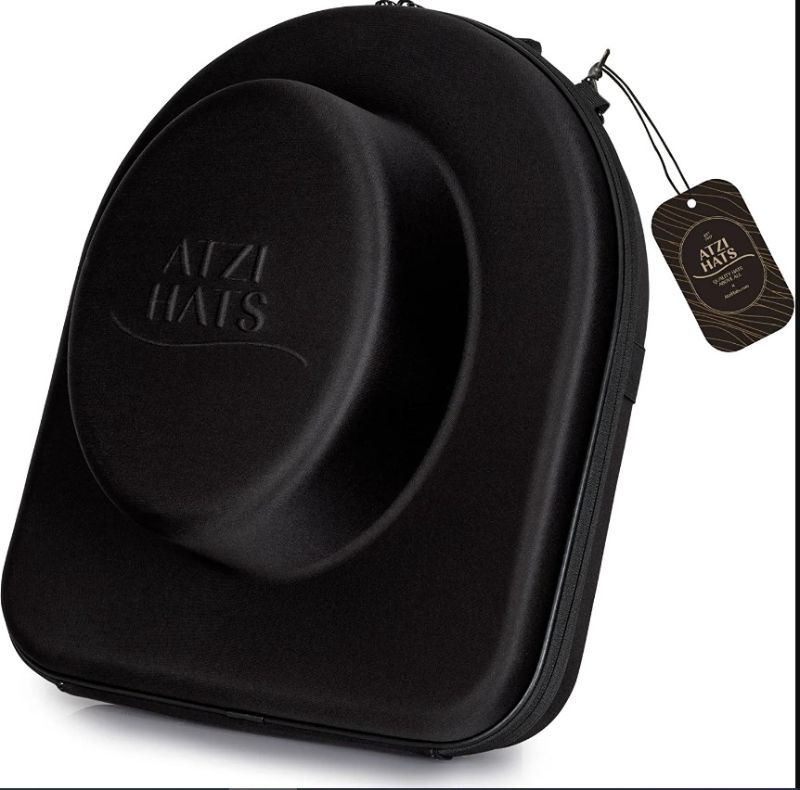Photo 1 of Fedora Hat Box Organizer Travel Hat Bag Panama Hats Mens Carrier Crush-Proof Luggage  15” L x 13” W x 6.5” H