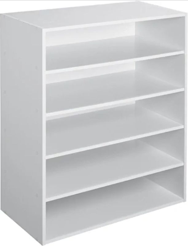 Photo 1 of ClosetMaid 1565 Stackable 5-Shelf Organizer, White
31.5-inch H by 24.13-inch W by 11.63-inch D