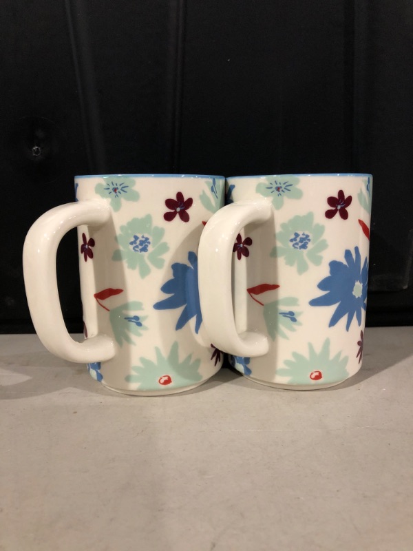 Photo 1 of 16oz Stoneware Floral Mug - Room Essentials (2 pack)
