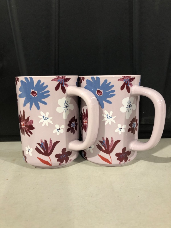 Photo 2 of 16oz Stoneware Floral Mug - Room Essentials (pack of 2)