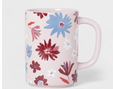 Photo 1 of 16oz Stoneware Floral Mug - Room Essentials (pack of 2)