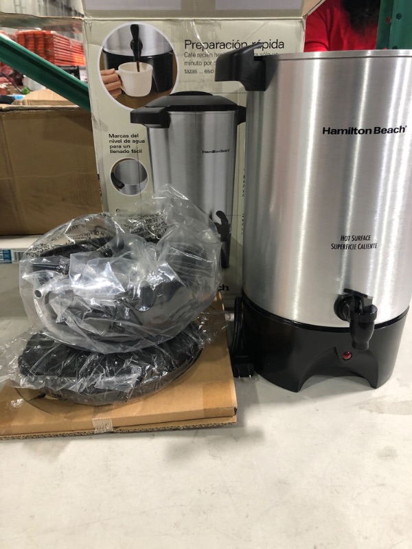 Photo 2 of Hamilton Beach 45 Cup Coffee Urn and Hot Beverage Dispenser, Silver 45 Cup Silver