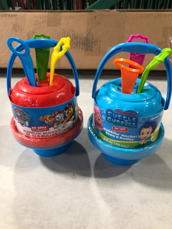 Photo 2 of [2pc] Amazing Bubbles Bucket with 3 Wands Kids Bubble Bucket - Assorted Colors