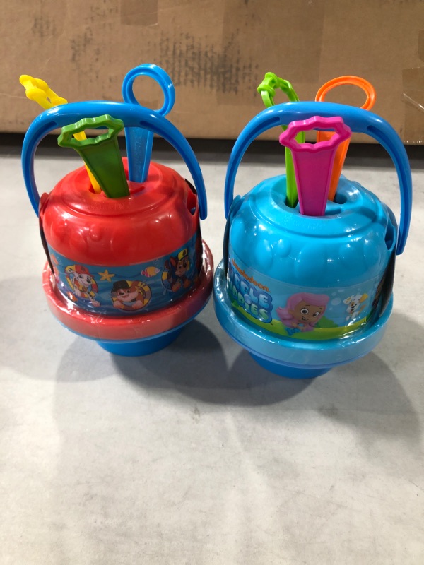 Photo 3 of [2pc] Amazing Bubbles Bucket with 3 Wands Kids Bubble Bucket - Assorted Colors