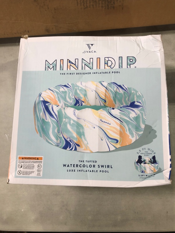 Photo 2 of Minnidip Tufted Inflatable Pool - Watercolor Swirl - 5.5' W x 21" H