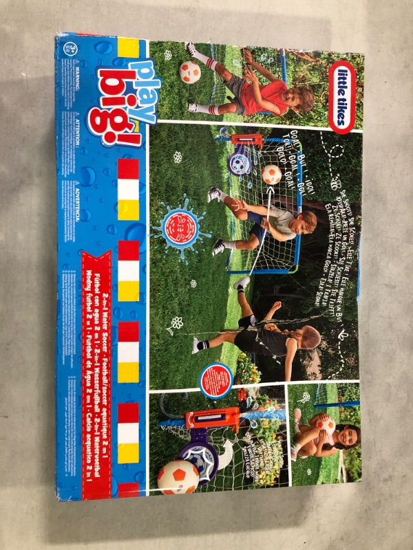 Photo 2 of Little Tikes 2-in-1 Water Soccer and Football Sports Game with Net Ball & Pump Toy Sports Play Set for Kids Girls Boys Ages 5+