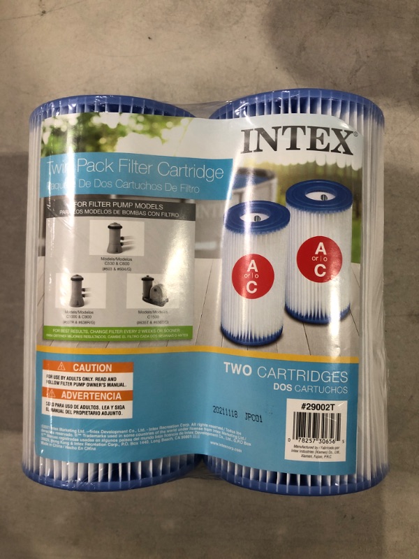 Photo 2 of Intex Recreation 29002E Twin Pack Filter Cartridge 