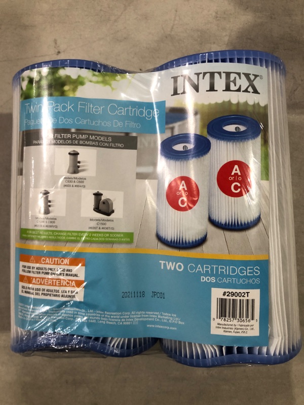Photo 1 of Intex Recreation 29002E Twin Pack Filter Cartridge 