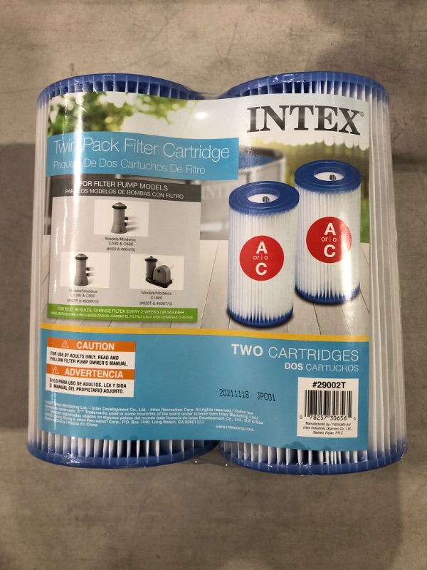 Photo 2 of Intex Recreation 29002E Twin Pack Filter Cartridge 