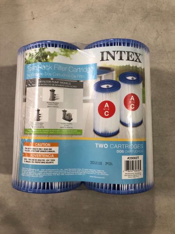 Photo 2 of Intex Recreation 29002E Twin Pack Filter Cartridge 