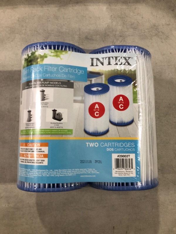 Photo 2 of Intex Recreation 29002E Twin Pack Filter Cartridge 