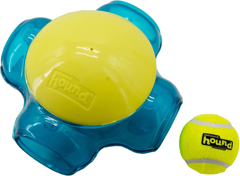 Photo 1 of Outward Hound Tennis Maze Craze Interactive Squeaky Dog Toy, Green
