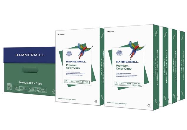 Photo 1 of Hammermill Printer Paper, Premium Color 25 lb Copy Paper, 8.5 x 14 - 6 Ream (3,000 Sheets) - 100 Bright