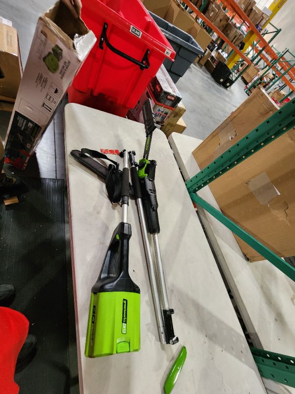 Photo 2 of *PARTS ONLY*  Missing battery and chain  Greenworks Pro 80V 10 inch Brushless Cordless Polesaw, Tool Only, PS80L00 10''Polesaw Tool only Polesaw