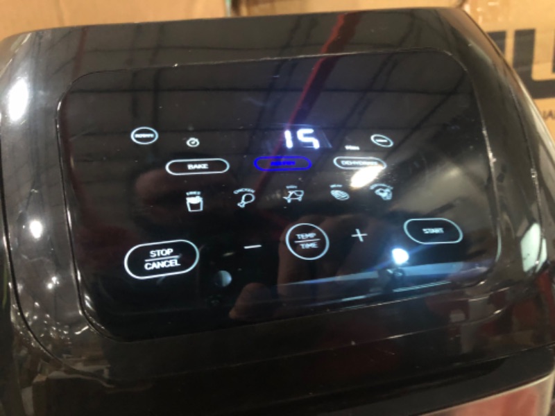 Photo 2 of ***PARTS ONLY - instrument panel pushed in** CHEFMAN Multifunctional Digital Air Fryer+ Rotisserie, Dehydrator, Convection Oven, 17 Touch Screen Presets Fry, Roast, Dehydrate, Bake, XL 10L Family Size, Auto Shutoff, Large Easy-View Window, Black