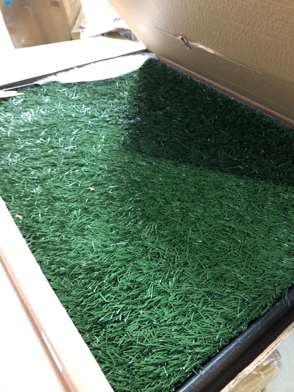 Photo 2 of Artificial Grass Puppy Pee Pad for Dogs and Small Pets - 20x25 Reusable 3-Layer Training Potty Pad with Tray - Dog Housebreaking Supplies by PETMAKER