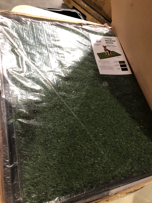 Photo 2 of Artificial Grass Puppy Pee Pad for Dogs and Small Pets - 20x25 Reusable 3-Layer Training Potty Pad with Tray - Dog Housebreaking Supplies by PETMAKER