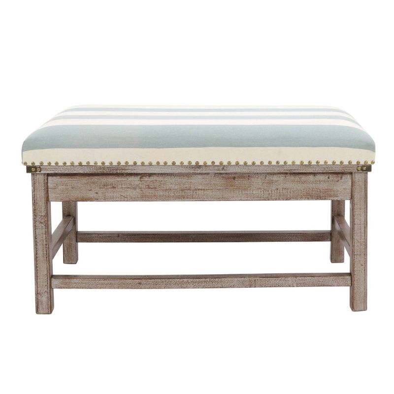 Photo 1 of Decor Therapy Farley Rustic Styled Upholstered Ottoman
