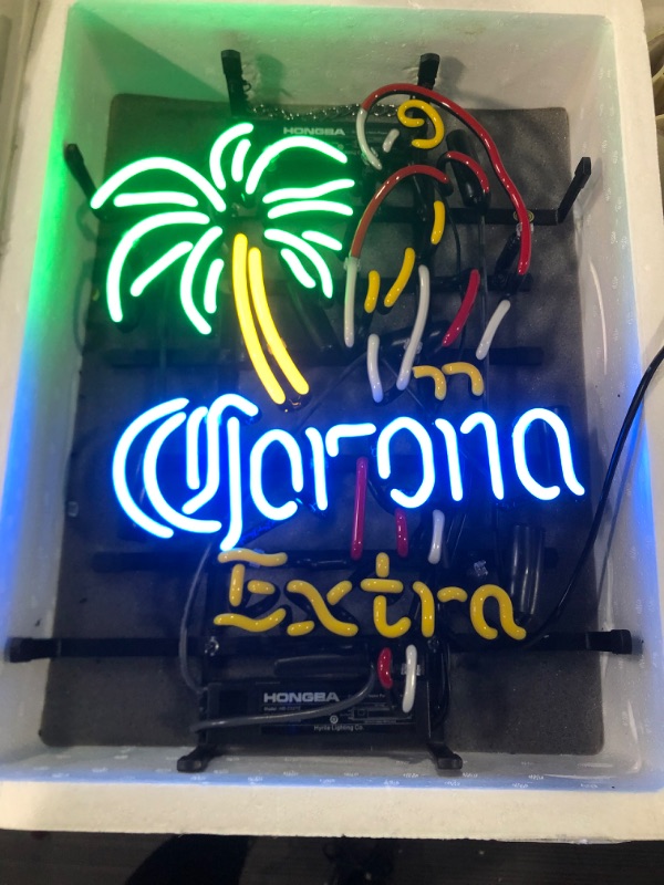 Photo 2 of Extra Parrot Lady Luck Metal Frame Neon Sign 42X32CM Real Glass Neon Sign Light for Beer Bar Pub Garage Room
