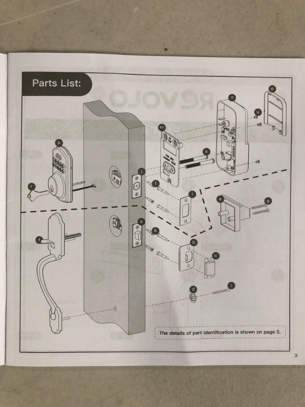 Photo 3 of **SEE NOTE** Revolo Electronic Keypad Deadbolt, Keyless Entry Door Lock, Keyed Entry, Auto Lock, Door Lock with Handle, Front Door Handle Sets, Anti-Peeking Password Satin Nickel