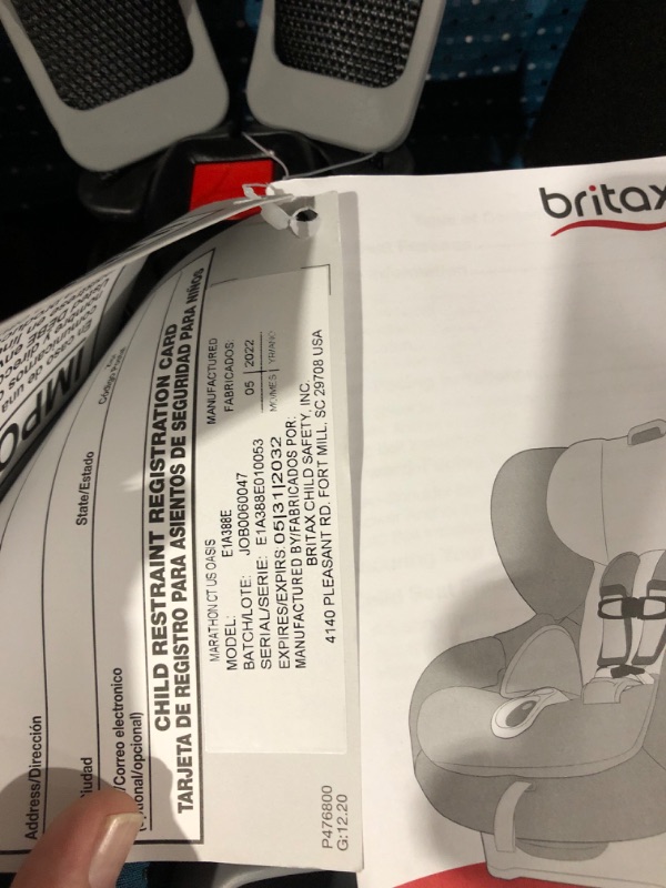 Photo 2 of Britax Marathon ClickTight Convertible Car Seat, Oasis