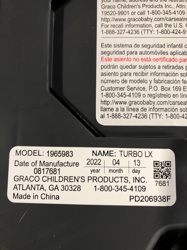 Photo 2 of Graco TurboBooster LX Highback Car Seat, Matrix