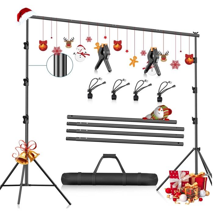 Photo 1 of FUDESY Photo Video Studio 10 x 10Ft Heavy Duty Adjustable Backdrop Stand,Background Support System for Photography with Carry Bag