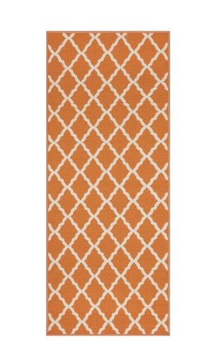 Photo 1 of Ottomanson Glamour Non-Slip Rubberback Moroccan Trellis 2x6 Indoor Runner Rug, 2'2" x 6', Orange