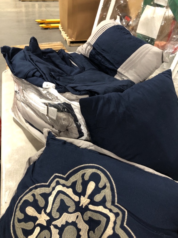 Photo 2 of Chic Home Emily Comforter Set, Queen, Navy Queen Navy