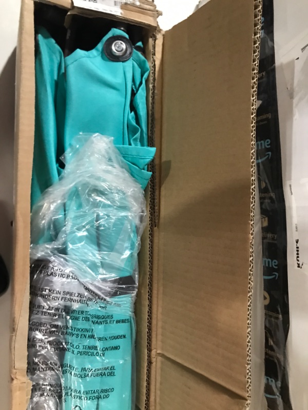 Photo 1 of Abba Patio 9ft Patio Umbrella Outdoor Umbrella Patio Market Table Umbrella with Push Button Tilt and Crank for Garden, Lawn, Deck, Backyard & Pool, Turquoise Turquoise 9ft