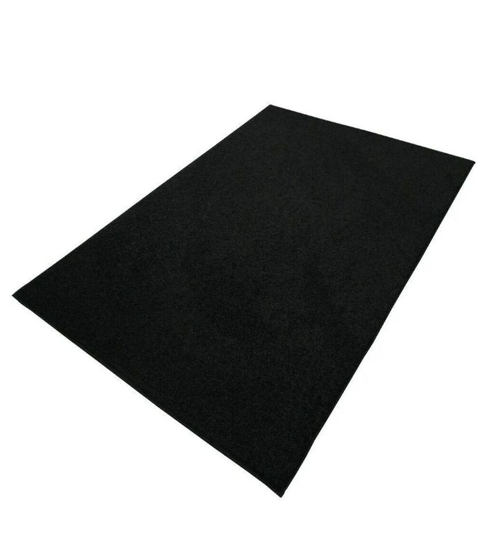 Photo 1 of Furnish my Place Modern Plush Solid Color Rug - Black, 2'x4', Pet and Kids Friendly Rug. Made in USA, Rectangle, Area Rugs Great for Kids, Pets, Event, Wedding Black 