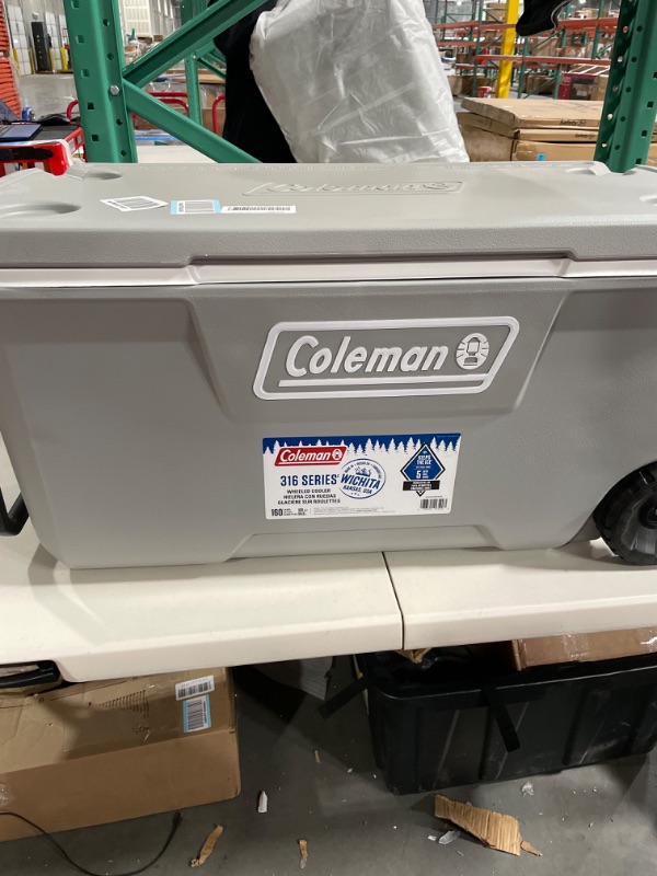 Photo 2 of Coleman Ice Chest | Coleman 316 Series Wheeled Hard Coolers Rock Gray 100 Quart Wheeled Coolers